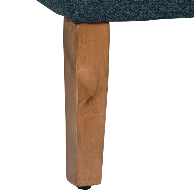 HomePop Transitional Fabric Textured Decorative Storage Bench in Blue