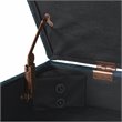 HomePop Transitional Fabric Textured Decorative Storage Bench in Blue