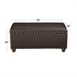 HomePop Traditional Faux Leather Storage Cocktail Bench in Brown