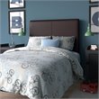 HomePop Transitional Faux Leather Fabric Twin Headboard in Brown