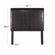 HomePop Transitional Faux Leather Fabric Twin Headboard in Brown