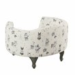 HomePop Traditional Fabric French Bulldog Print Pet Bed in Cream