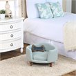 HomePop Traditional Fabric Decorative Pet Bed Curved Mini Love Seat in Teal