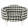 HomePop Traditional Cotton Plaid Pattern Decorative Pet Bed in Mini Black
