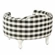 HomePop Traditional Cotton Plaid Pattern Decorative Pet Bed in Mini Black