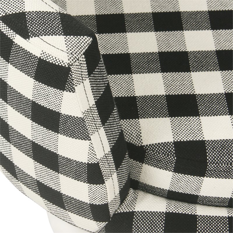 HomePop Traditional Cotton Plaid Pattern Decorative Pet Bed in Mini Black