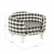 HomePop Traditional Cotton Plaid Pattern Decorative Pet Bed in Mini Black