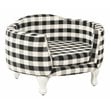 HomePop Traditional Cotton Plaid Pattern Decorative Pet Bed in Mini Black