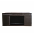 HomePop Traditional Faux Leather Decorative Pet Bed Bench in Brown