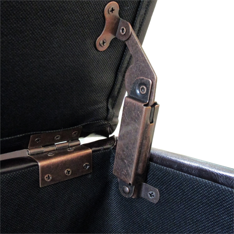 HomePop Traditional Faux Leather Decorative Pet Bed Bench in Brown