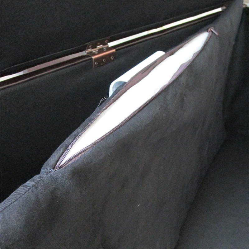 HomePop Traditional Faux Leather Decorative Pet Bed Bench in Brown