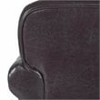 HomePop Transitional Faux Leather Accent Chair with Rolled Arms in Brown
