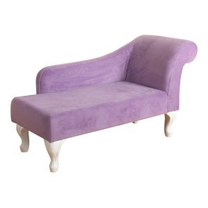 homepop traditional wood and fabric diva juvenile chaise lounge in purple
