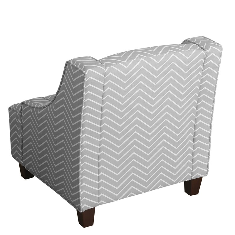 HomePop Cameron Wood and Fabric Juvenile Swoop Arm Accent Chair in Gray