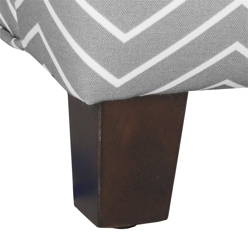 HomePop Cameron Wood and Fabric Juvenile Swoop Arm Accent Chair in Gray