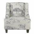 HomePop Transitional Wood and Fabric Kids' Jungle Swoop Chair in Gray Finish
