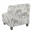 HomePop Transitional Wood and Fabric Kids' Jungle Swoop Chair in Gray Finish