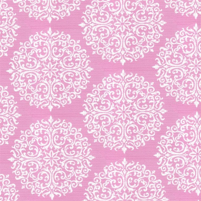 HomePop Traditional Wood and Fabric Kids' Chair in Pink Medallion Print