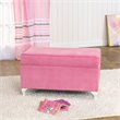 HomePop Traditional Fabric Diva Decorative Storage Bench in Pink