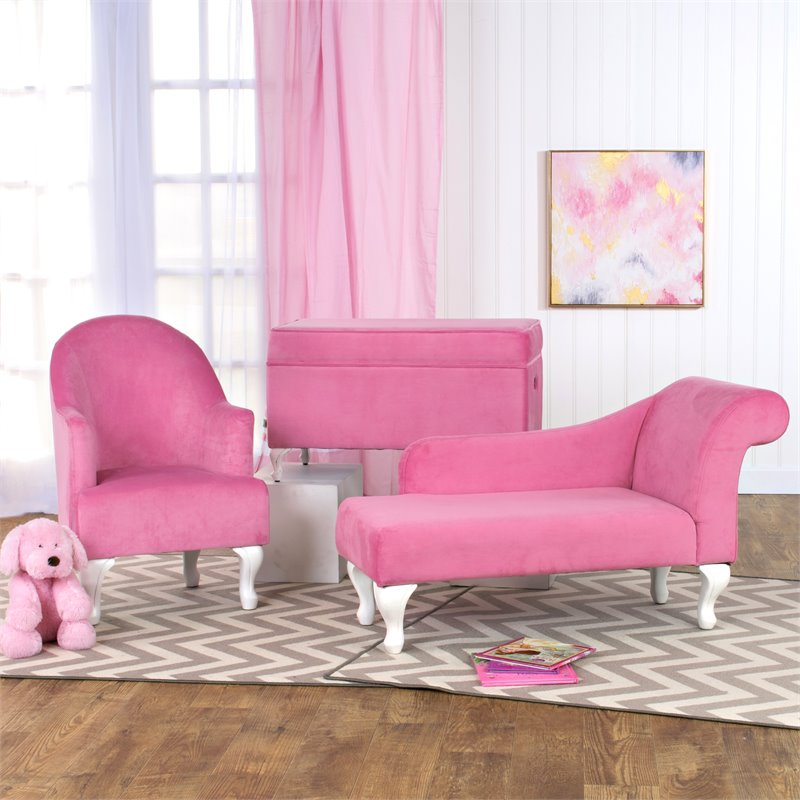 HomePop Traditional Fabric Diva Decorative Storage Bench in Pink