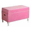 HomePop Traditional Fabric Diva Decorative Storage Bench in Pink