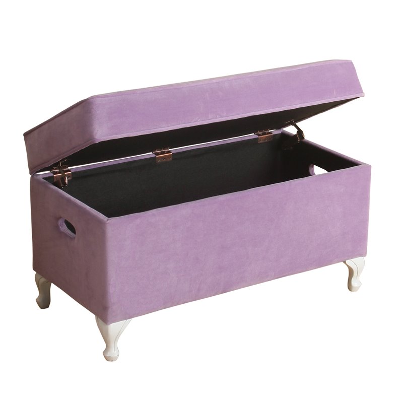 HomePop Traditional Fabric Diva Decorative Storage Bench in Purple