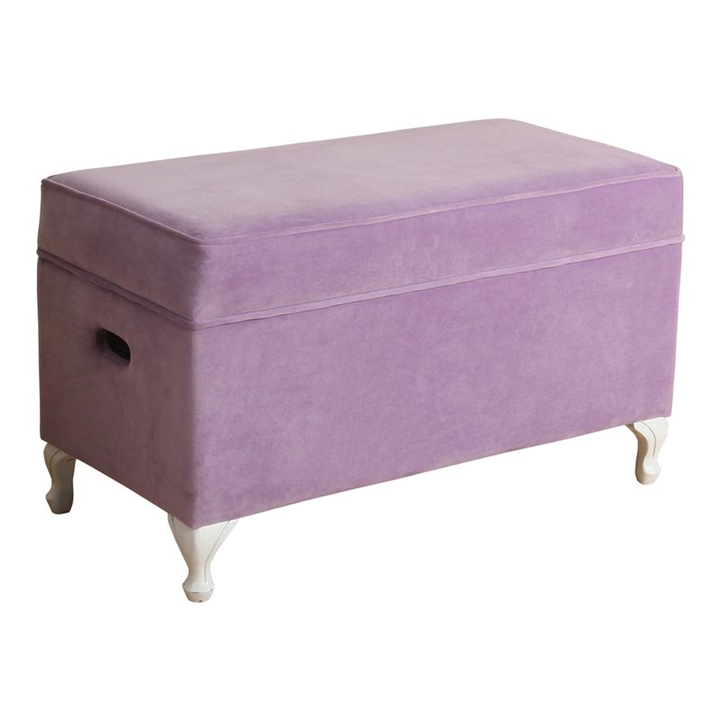 HomePop Traditional Fabric Diva Decorative Storage Bench in Purple