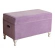 HomePop Traditional Fabric Diva Decorative Storage Bench in Purple