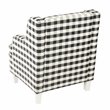 HomePop Wood and Cotton Plaid Pattern Kid's Tufted Wingback Chair in Black