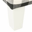 HomePop Wood and Cotton Plaid Pattern Kid's Tufted Wingback Chair in Black