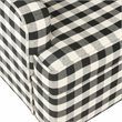 HomePop Wood and Cotton Plaid Pattern Kid's Tufted Wingback Chair in Black