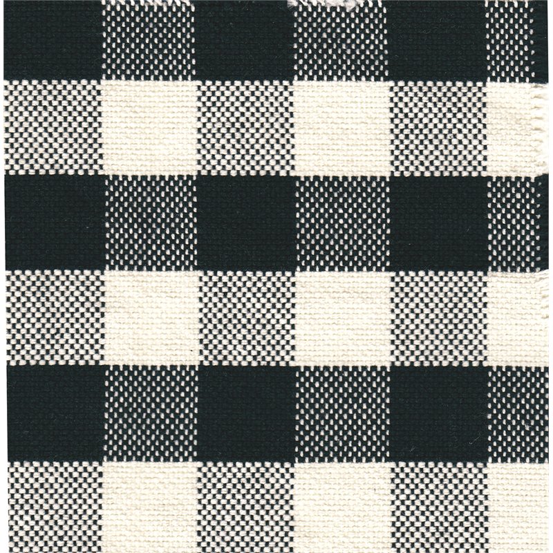 HomePop Wood and Cotton Plaid Pattern Kid's Tufted Wingback Chair in Black