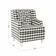 HomePop Wood and Cotton Plaid Pattern Kid's Tufted Wingback Chair in Black