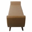 HomePop Modern Vegan Faux Leather Storage Bench with Wood Legs in Brown