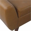 HomePop Modern Vegan Faux Leather Storage Bench with Wood Legs in Brown