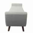 HomePop Modern Woven Fabric Storage Bench with Wood Legs in Gray