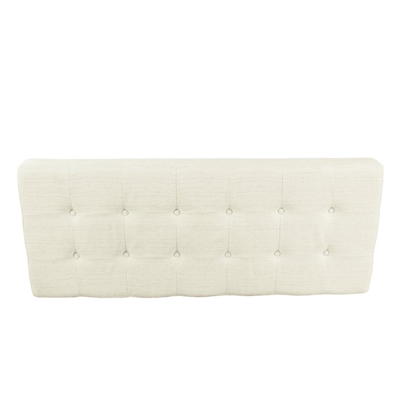 HomePop Tufted Modern Metal and Woven Fabric Bench in Cream/Matte Black