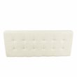 HomePop Tufted Modern Metal and Woven Fabric Bench in Cream/Matte Black