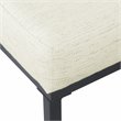 HomePop Tufted Modern Metal and Woven Fabric Bench in Cream/Matte Black