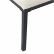 HomePop Tufted Modern Metal and Woven Fabric Bench in Cream/Matte Black