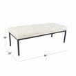 HomePop Tufted Modern Metal and Woven Fabric Bench in Cream/Matte Black