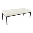 HomePop Tufted Modern Metal and Woven Fabric Bench in Cream/Matte Black