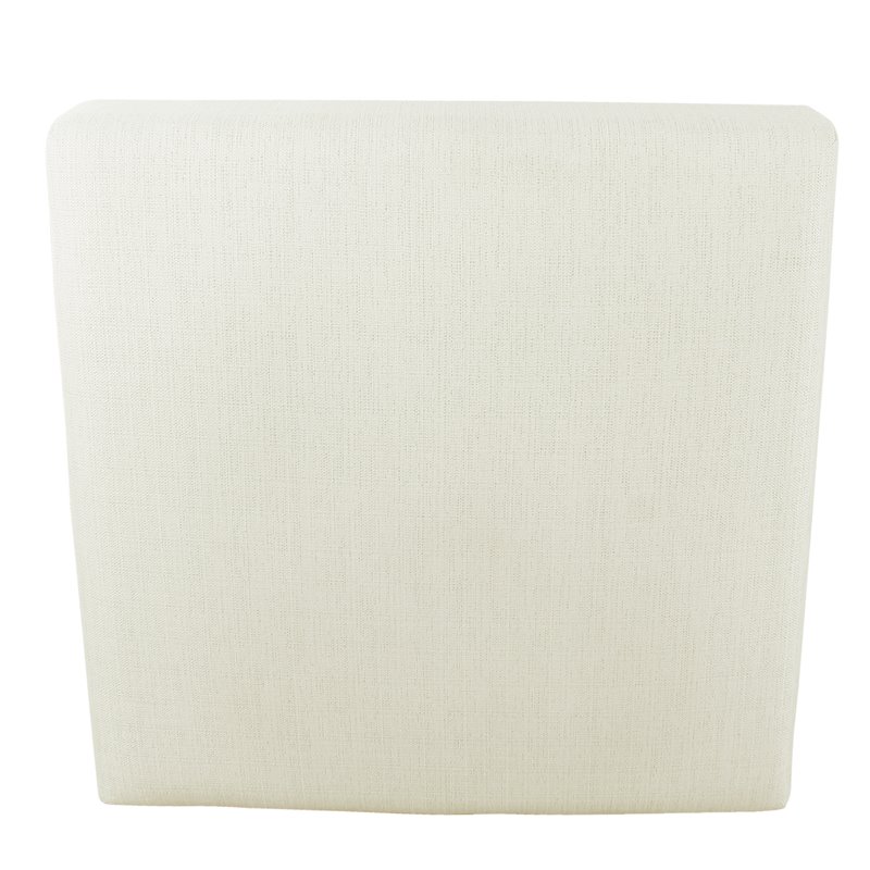 HomePop Square Transitional Wood and Woven Fabric Ottoman in Cream