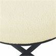 HomePop Round Transitional Metal and Faux Sheepskin Fabric Ottoman in Cream