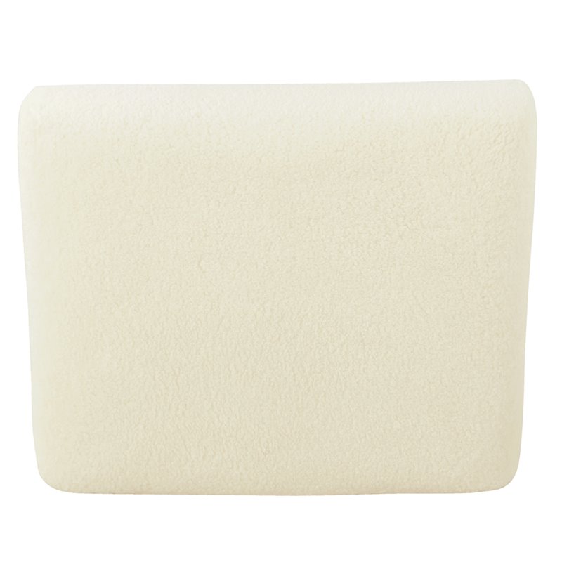 HomePop Square Transitional Metal and Faux Sheepskin Fabric Ottoman in Cream