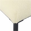 HomePop Square Transitional Metal and Faux Sheepskin Fabric Ottoman in Cream