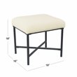 HomePop Square Transitional Metal and Faux Sheepskin Fabric Ottoman in Cream
