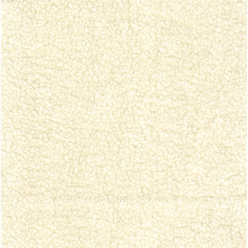 HomePop Round Transitional Faux Sheepskin Fabric Storage Ottoman in Cream