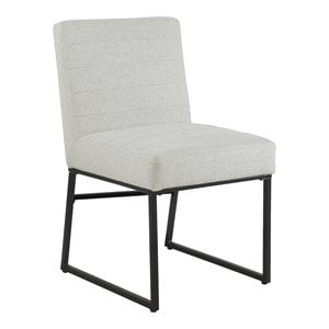 HomePop 20.5&quot Channeled Fabric Sustainable Woven Dining Chair in Gray