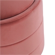 HomePop Round Transitional Velvet Upholstered Storage Ottoman in Blush Pink